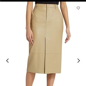 NWT Vince Lamb Leather Trouser Pencil Skirt in khaki/seed size 10